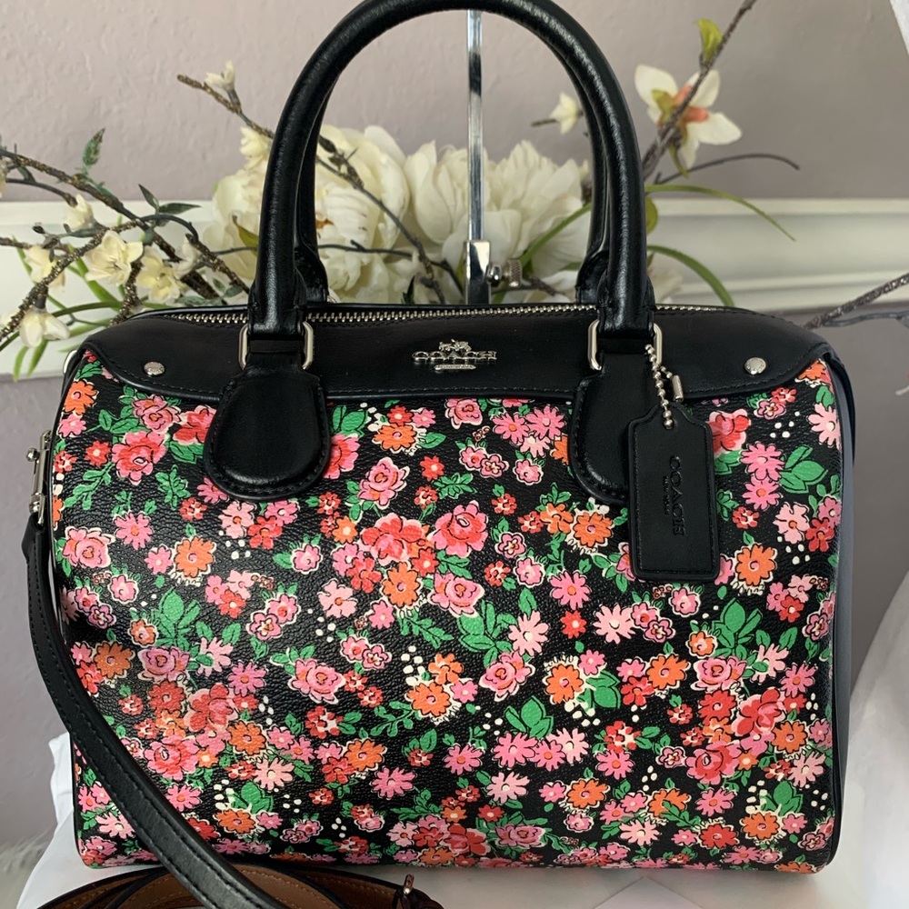 Coach Posey Cluster Floral Print Coated Canvas Mini Bennett Satchel